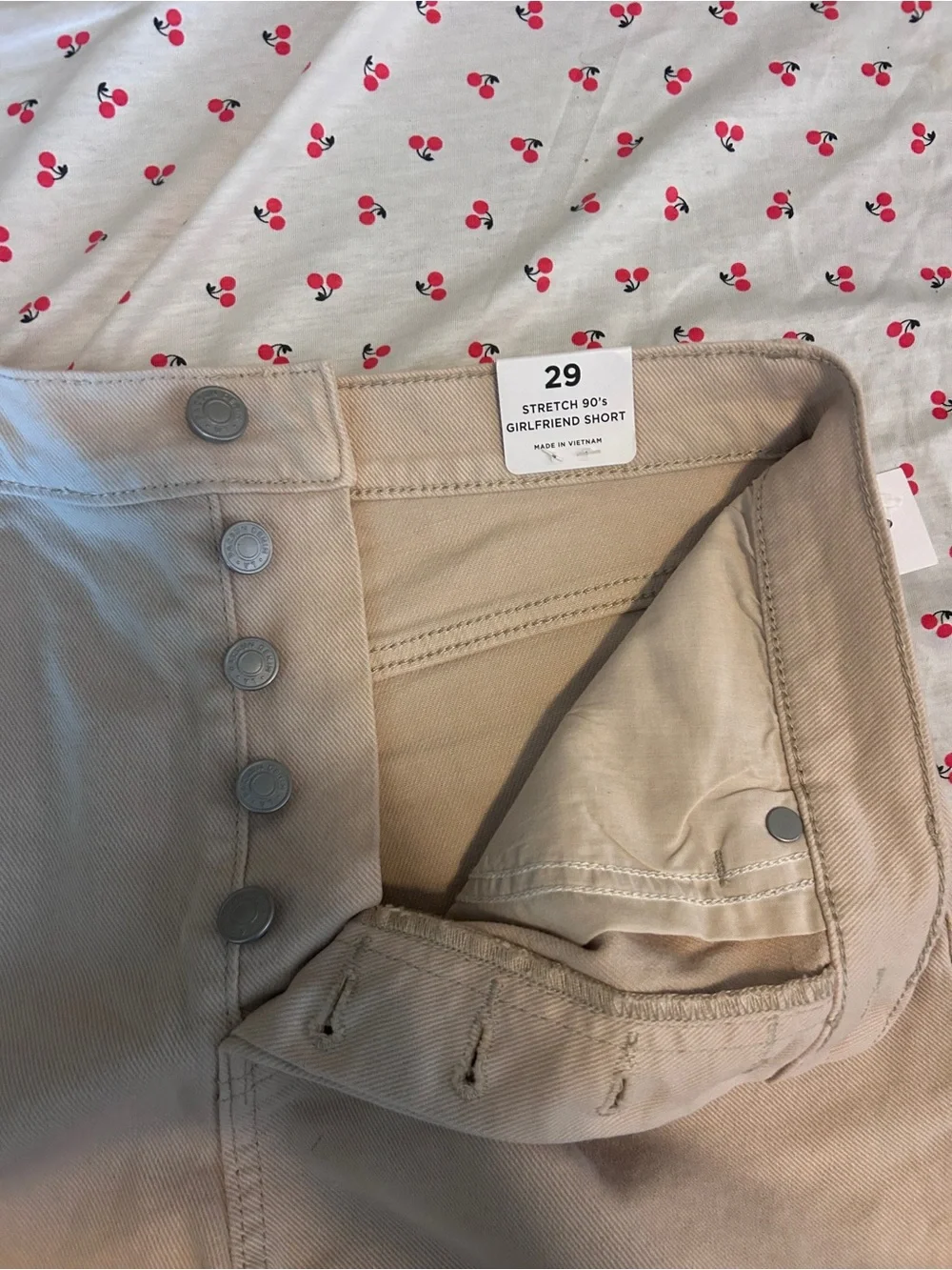 PacSun High-Rise Mom Denim Shorts Tan Beige Size 29 Frayed Hem